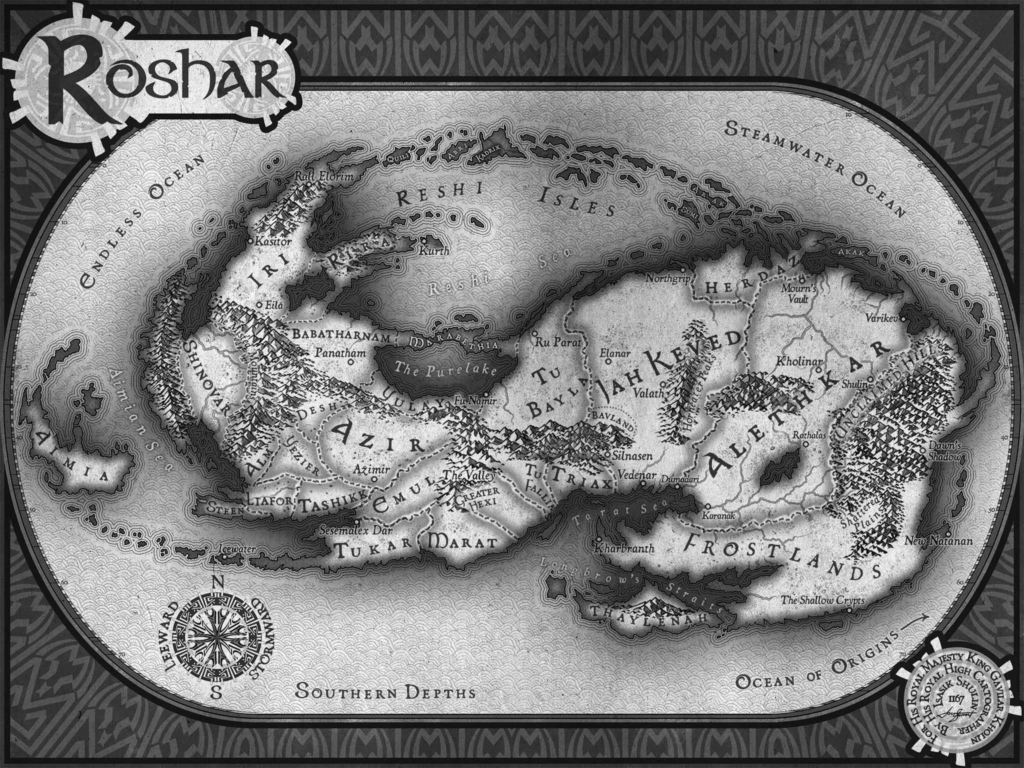 Mapa de Roshar, como visto no livro Caminho dos Reis