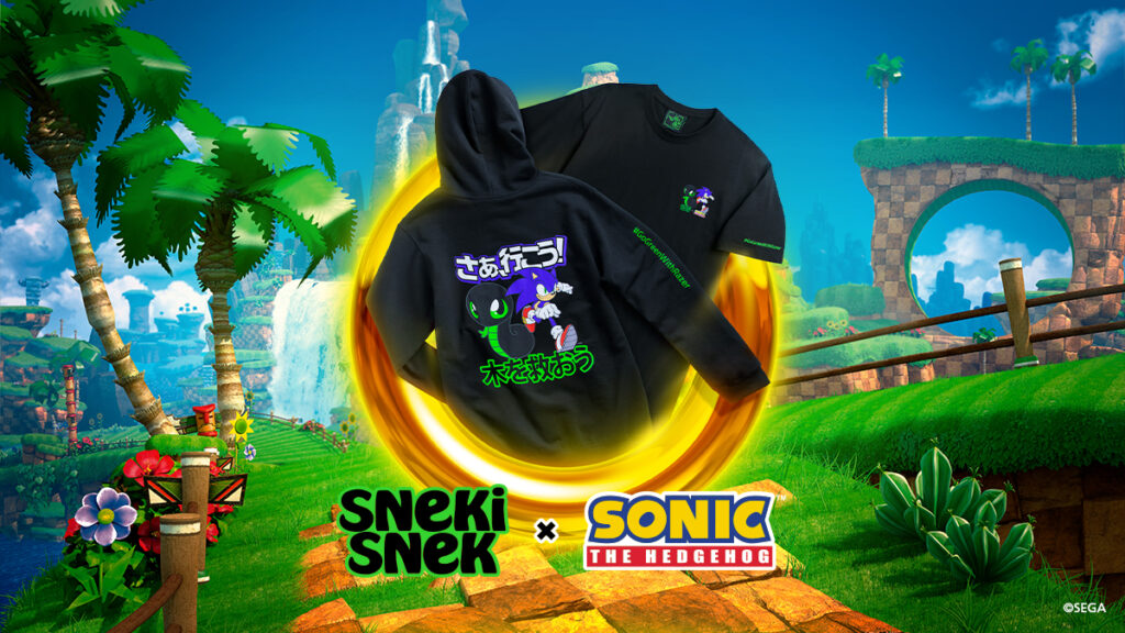 Camiseta e Moleton da coleção Sneki Snek x Sonic the Hedgehog