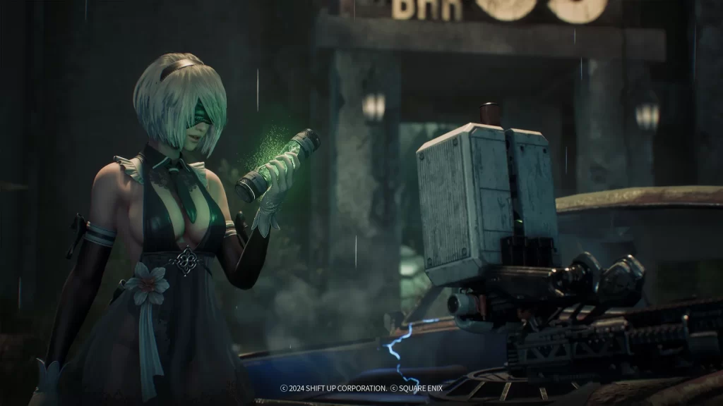 Eve, de Stellar Blade, como 2B e Drone como Pod, de NieR:Automata (Foto: Divulgação/PlayStation)