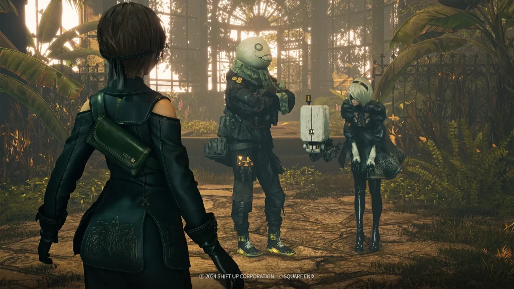 Lily como 9S, Adam como Emil e Eve como 2B (Foto: Divulgação/PlayStation)