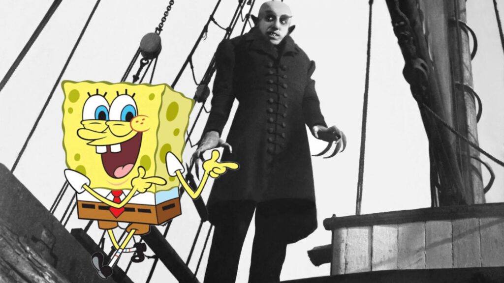 Bob Esponja e Nosferatu estiveram juntos no episódio "Turno Macabro"