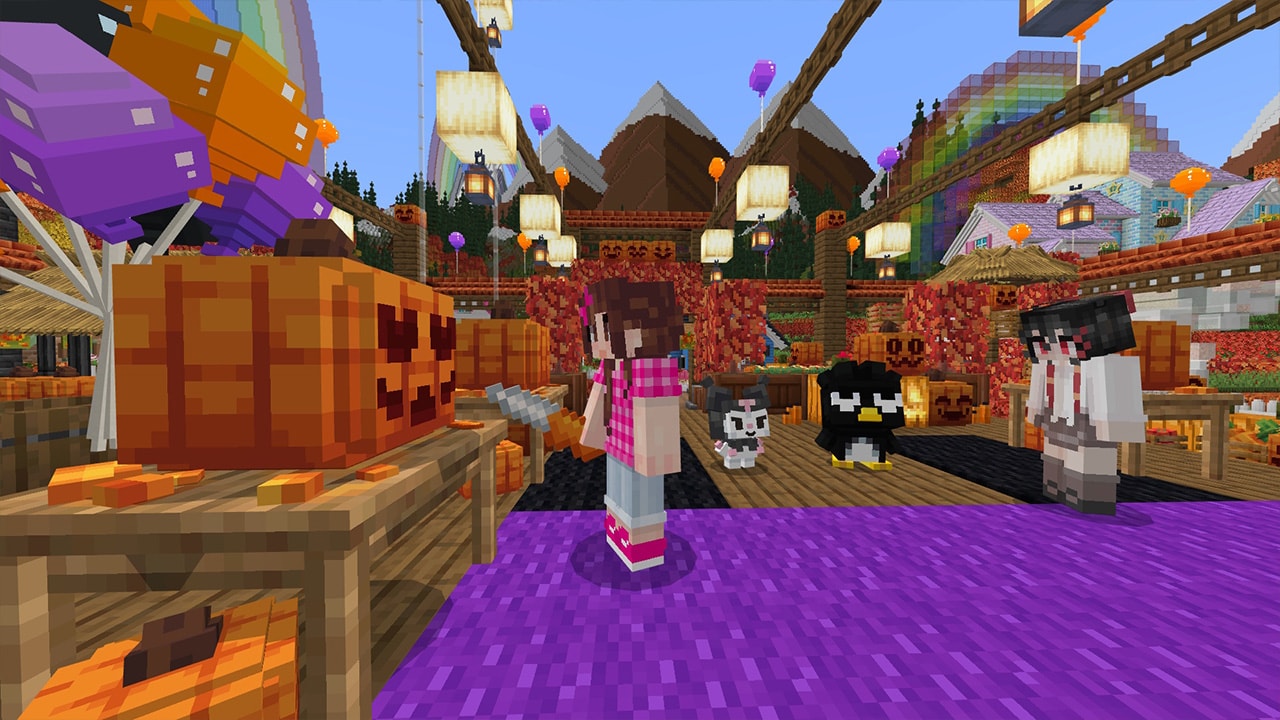 Dia das Bruxas, em DLC Hello Kitty e Amigos (Foto: Divulgação/minecraft)