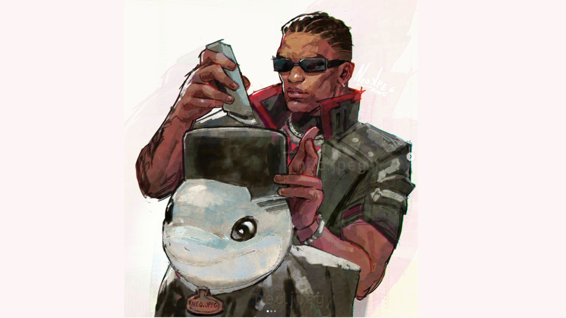 Arte de Blade feita por fãs (@neo_jpeg)