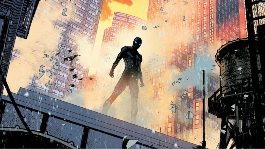 Peter testando seus poderes em Ultimate Homem Aranha