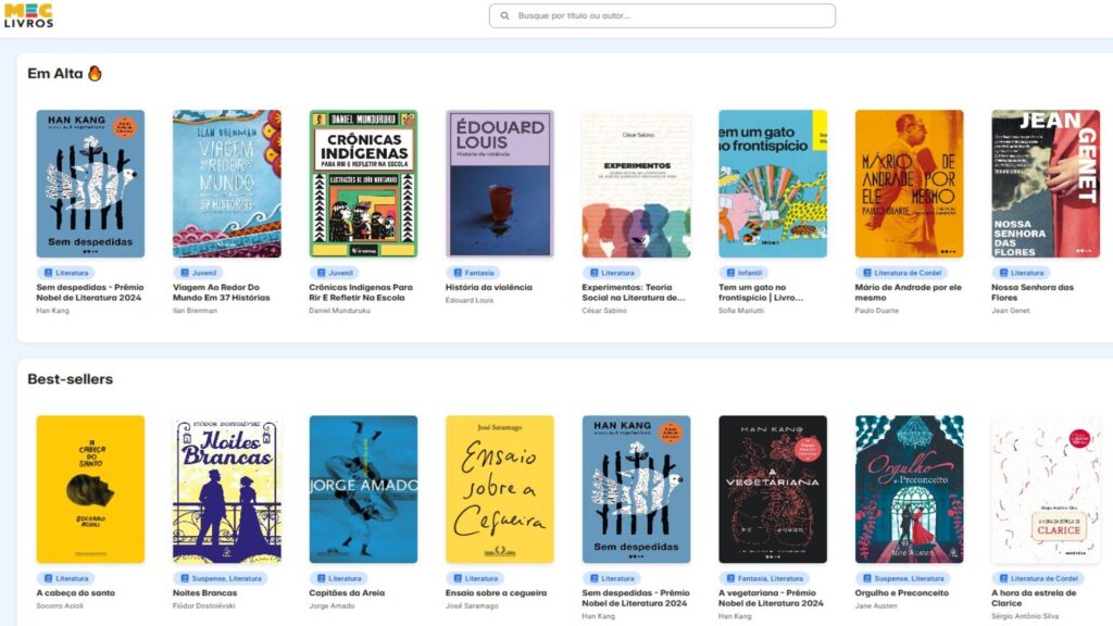 MEC Livros amplia seu acervo para 25 mil obras literárias