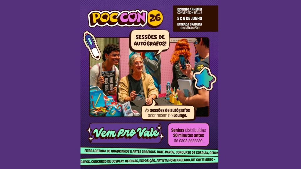 Laerte terá sessão de autógrafos na Poc Con 2026