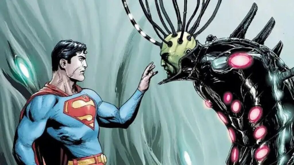 Homem de Aço e Brianiac, vilão principal da sequência Superman 2