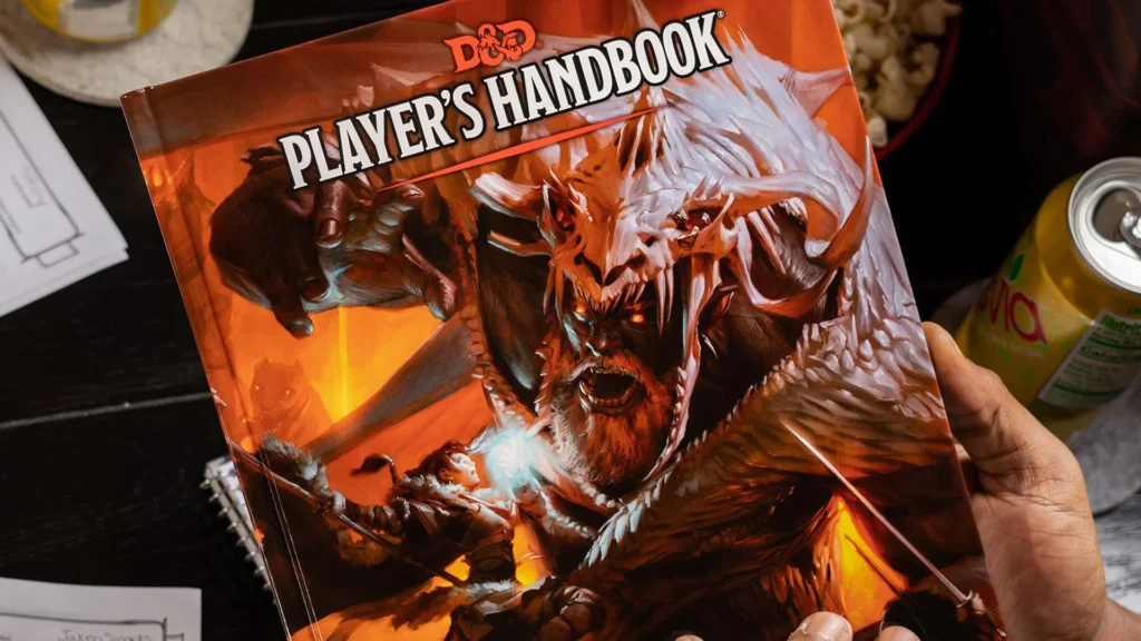 A imagem mostra o novo livro do jogador de Dungeons e Dragons, lançado recentemente no Brasil.