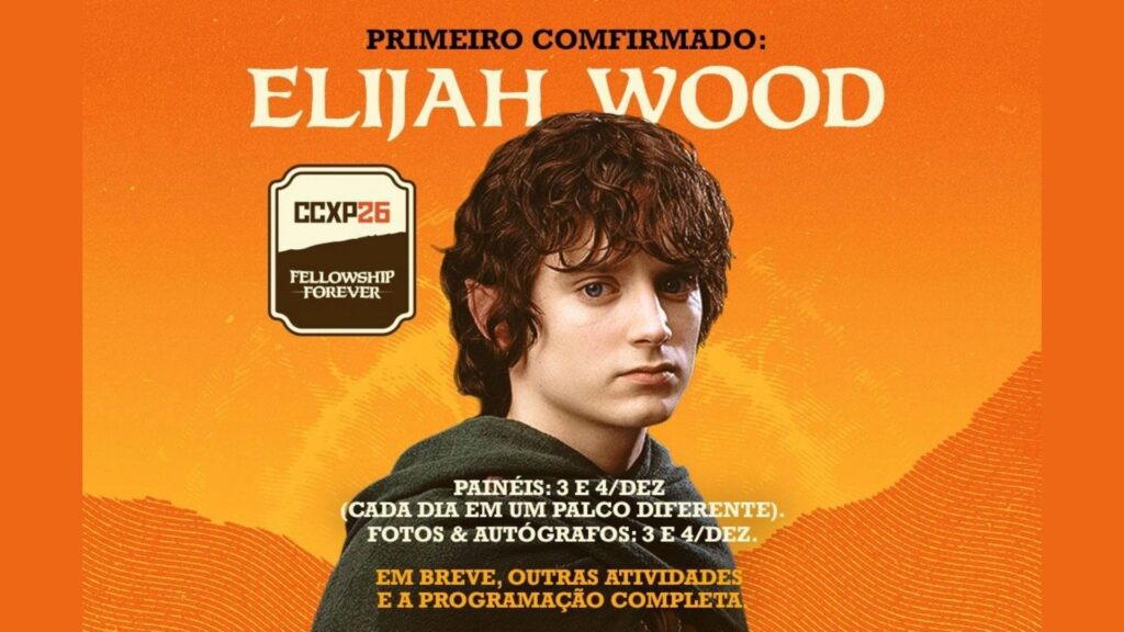 Elijah Wood é o primeiro confirmado da CCXP26