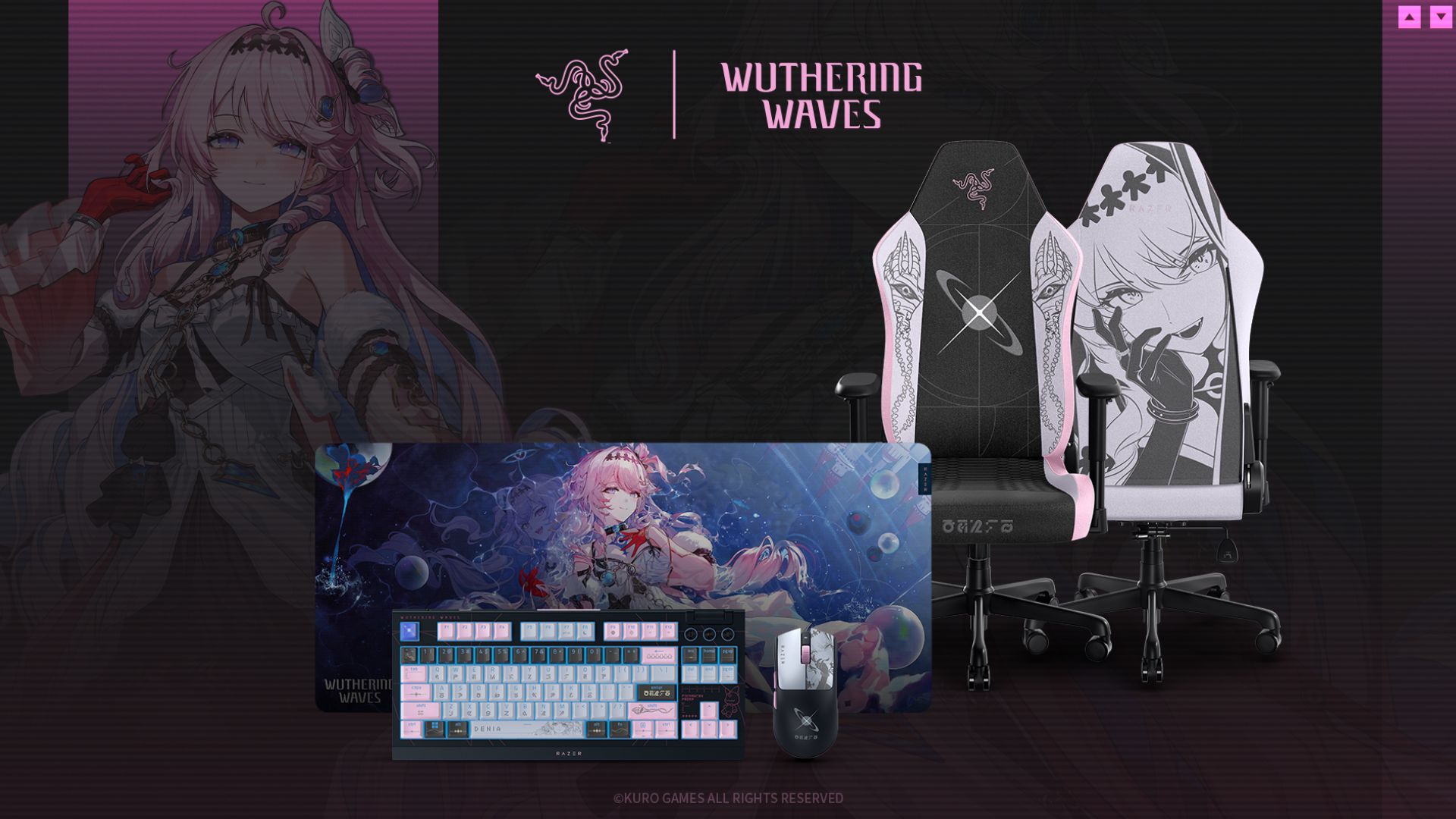 Todos os itens da coleção da Razer inspirada em Wuthering Waves
