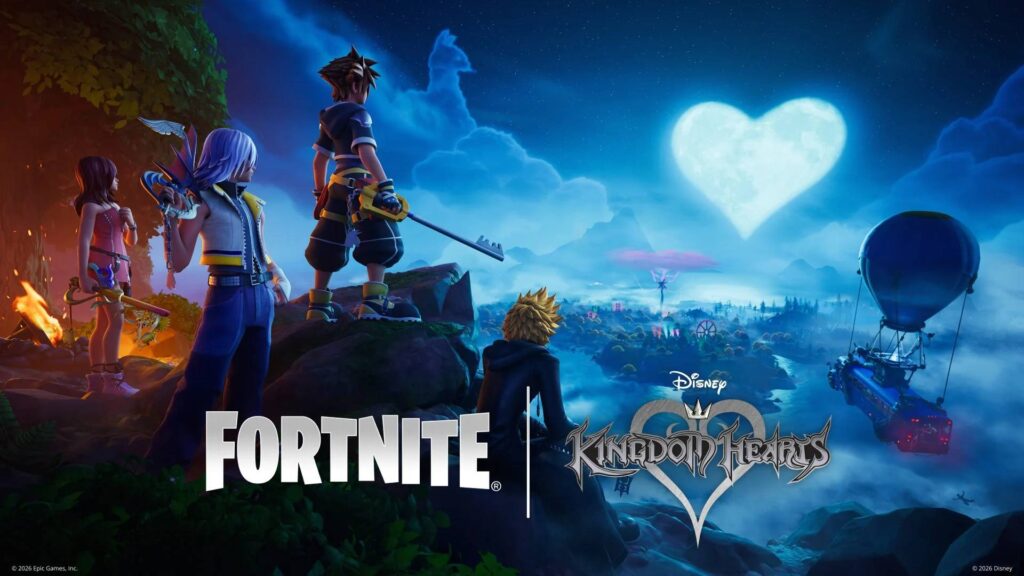 Kingdom Hearts invade o Fortnite com skins de Sora, Riku, Kairi e Roxas