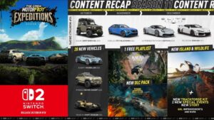 The Crew Motorfest: jogo chega ao Switch 2 e traz nova temporada junto de colaboração com Tomb Raider